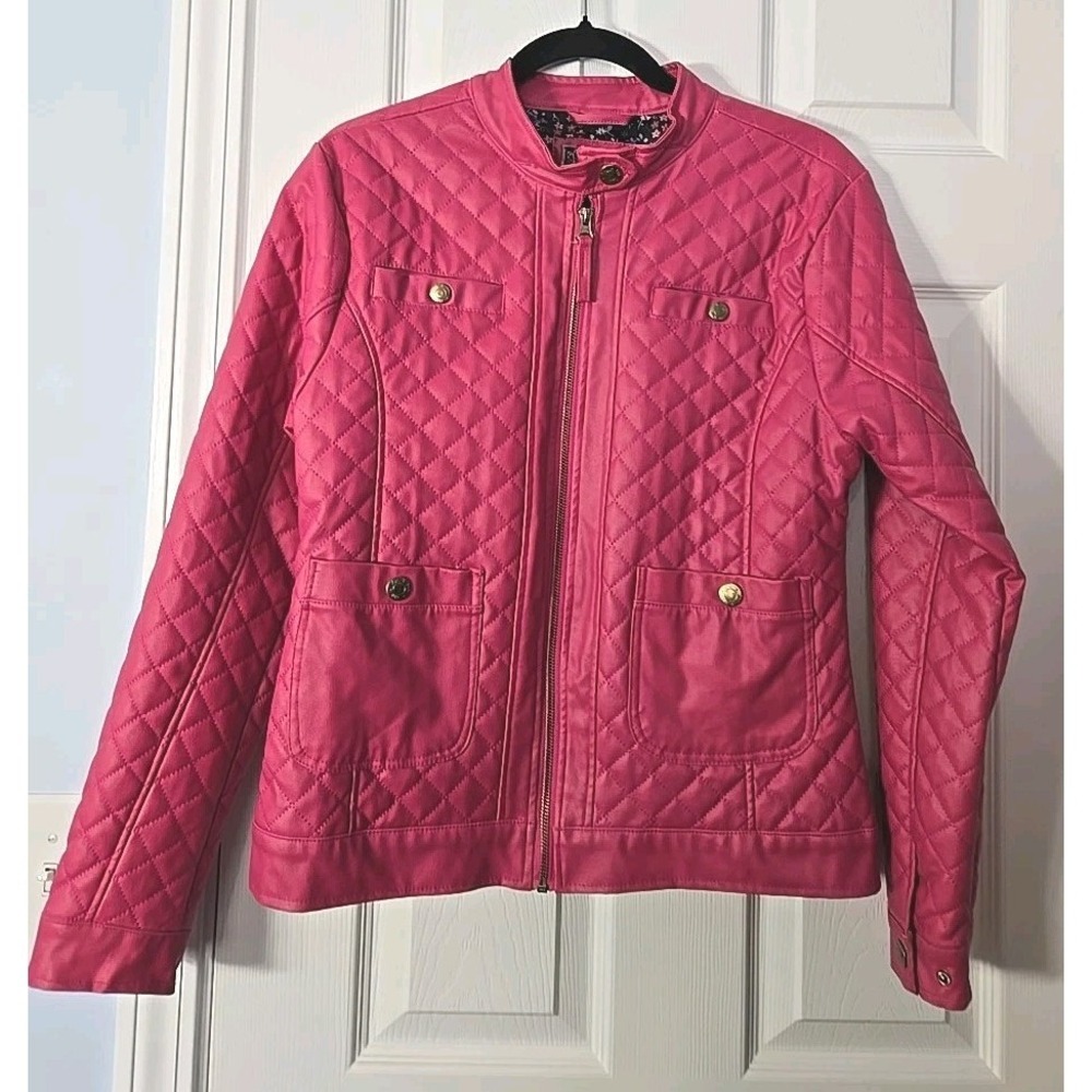 YMI Girls Collection Faux Leather Pink Jacket Size XL (16)
